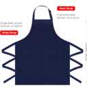 Unisex Apron with Pockets for Cooking, Salon & Art - 100% Cotton Adult Kitchen, Chef, Stylist Apron (Blue)