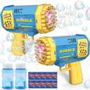 JONEG Toys for 3-8 Year Old Boys Girls: 2 Pack Bubble Machine for Kids with Bubble Solution, Gifts for 3 4 5 6 7 8 Years Old Boy Birthday Toy for Kid Toddlers Ages 4-6 Outdoor Wedding Bubbles Wands (Blue+Blue)