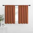 NICETOWN Blackout Curtains and Drapes - Thermal Insulated Solid Rod Pocket Blackout Draperies/ Panels (Burnt Orange, 1 Pair, 34 by 84 inches)