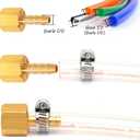 Uenede 2PCS Brass 3/4" NPT Female to 1" Hose Barb Fittings Adapter Connector Include 2 Clamps for Water/Oil/Gas
