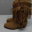 DREAM PAIRS Girls Cowboy Boots with Tassel Fringe Cowgirl Boots Kids Western Boots Stylish & Comfortable (5 Big Kid, Brown)