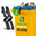 Push Clip Trash Can Locks for Animals, Easy to Install, Durable Trash Can Lock for Cart Lid Security, 28-96 Gallon Garbage Can Lock for Outdoor (Pack of 2)