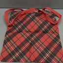 Loveinside Christmas Canvas Tote Bag, Xmas Shopping Bag, Reusable Shoulder Tote Bag, Holiday Gift Bag for Wrap Storage (Buffalo Plaid)