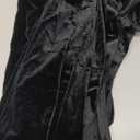 Caitefaso Womens Velvet Button Down T Shirts Swing Mini Dress Casual Long Sleeves Lapel Tunic Tops (Large, Black)