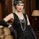 Zinniday Vintage 1920s Accessories for Women, 5 Pcs 20s Flapper Accessories Roaring 20s Theme Set for Evening Cocktail Prom (Black)