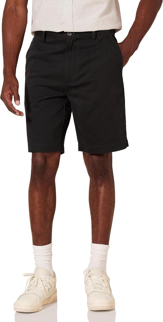 Amazon Essentials Men's Classic-Fit 9" Chino Shorts (36, Black)
