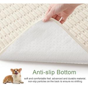 Sinotalent Washable Pee Pads for Dogs, Reusable Puppy Pads Dog Pads, NonSlip Dog Pee Pads, LeakProof Pet Pee Pads Wee Wee Pads for Dogs. (Cream White, 18"x24" (Pack of 2)