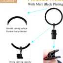 105 Pack Curtain Clips with Rings 1.26" Interior Diameter,Metal Drapery Ring with Clips Compatible with up to 1 inch Drapery Rod,Strong Vintage Decorative Rustproof Drapery Window Ring with Hooks