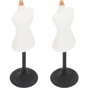 Totority 2pcs Mini Mannequin Doll Dress Display Support Holders for Clothes Adjustable Height for Doll Clothes Showcase Crafting and Retail Display