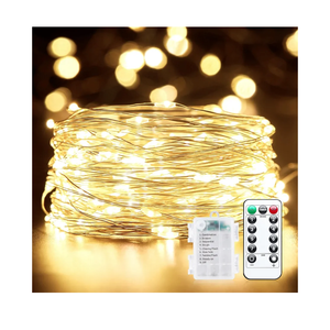 Minetom Fairy Lights Battery Operated with Remote, 33Ft 100 LED Waterproof String Lights Indoor Outdoor, Starry Twinkle Light for Christmas Home Bedroom Wedding DIY Centerpiece Decor, Warm Light