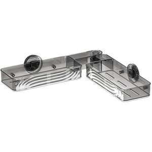 Wall Mounted Corner Shower for Caddy with Suction Cups, Bathroom Organizer Basket for Shampoos and Conditioners, Drainage Holes for Air Circulation, No(Gray)