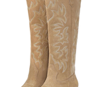 IUV Cowboy Boots For Women Knee High Western Cowgirl Boots Snip Toe Side Zipper Chunky Heel, 05