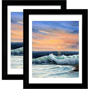 LUCKYLIFE 18x24 Frame in Black, Gallery Frame for Wall Mounting, 2 Pack