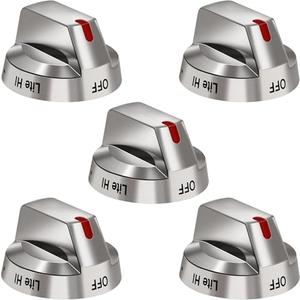 DG64-00473A Top Burner Control Dial Knob Range Oven Replacement Compatible with Samsung Range Oven Gas Stove Knob NX58F5700WS NX58H5600SS NX58H5650WS NX58J7750SS NX58M6850SS （5pcs）