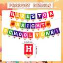 2 x Back To School Decorations: Back To School Banner Here's To A Bright School Year Banner First Day Of School Decorations With Banner Hanging Swirls Honeycomb Centerpieces for Classroom Decor