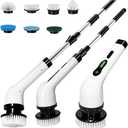 7-in-1 Electric Spin Scrubber, 25W Powerful Cordless Cleaning Brush with Adjustable Handle & 7 Replaceable Heads for Bathroom, Floor, Tile, Kitchen & Car