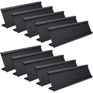 10 Pack 2" x 8" Aluminum Desk Name Plate Holder, Office Name Plate Holder for Desks, Desk Sign Holder for Office Conference, Meeting Room or Other Business Event (Black)