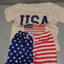 Tinypainter Toddler Boy 4th of July Outfit Short Sleeve T-shirt Top+American Flag Shorts Boy Independence Day Clothes(USA Beige, 7-8Y)