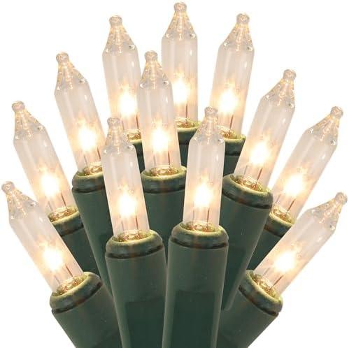 Watereem Clear Christmas String Lights, 100 Count, Incandescent Mini Christmas Lights, Connectable Xmas Tree Light for Indoor Outdoor Garland Birthday Holiday Wedding Festival Party