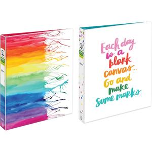 Avery + Amy Tangerine Designer Binders, 1" Round Rings, 175-Sheet Capacity, Watercolor & Canvas, 2 Binders (26853)