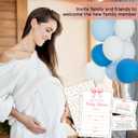 Girl Baby Shower Invitations for Girl, Set of 25 Baby Shower Invites Pink Bow Floral Gender Reveal Invites Cards with Envelopes, Book Request Cards, Diaper Raffle Tickets for Party Supplies /05