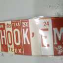 Texas Longhorns Hook Em Horns License Plate Sign - Metal Wall Art 16x6 Inch Aluminum - Burnt Orange White - SEC Fan Cave Dorm Room Decor UT - UV-Resistant Ready to Hang College Wall Sign