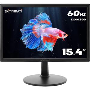 SKitphrati 15.4-inch Monitor 1200x800 Resolution PC Monitor with HDMI, VGA, 60Hz Refresh Rate, VESA Wall Mount Support, Ideal for Office and Home Use, Black