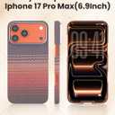 Ultra Slim Carbon Fiber Case Compatible with iPhone 17 Pro Max, 600D Real Aramid Fiber, Lightweight Protective Cover Compatible with Magsafe,Nonslip Matte Finish, Caseless Feel, (Sunset)
