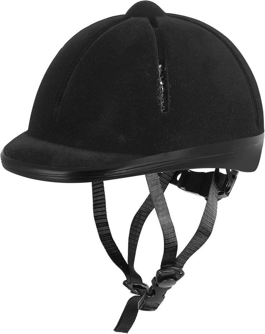 Adjustable Horse Riding Kids Helmet Equestrian for 2 to 6 Years Old, S Size and Head Size 48 to 54cm (Black)