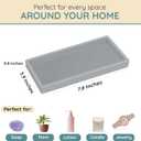 2 x Silicone Countertop Tray  Small 7.8" Bathroom Vanity Organizer for Soap Dispenser, Lotion Bottles, Perfume, Candles, Keys  Shatterproof Sink Tray (Single - Small (7.8" x 3.9" x 0.8"), Gray)
