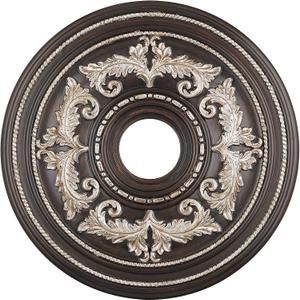 Livex Lighting, 8200-40, Ceiling Medallian, Hand Rubbed Bronze with Antique Silver Accents, 22.5"Dx1.5"H, Medium