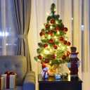 Goplus 2ft Tabletop Mini Christmas Tree, Artificial Small Christmas Tree with 67 PVC Branch Tips, Cloth Bag Base, Green Spruce Xmas Tree for Home, Office Decoration, No Assembly Required