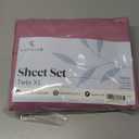 LuxClub 3 PC Sheet Set Bed Sheets Deep Pockets 18" Eco Friendly Wrinkle Free Cooling Machine Washable Hotel Bedding Silky Soft - Light Plum Twin XL
