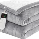 Pengzhu Technology Blanket Heated Throw, Soft Flannel Heating Blanket with 8 Hours Auto Off 10 Fast Heating Levels Machine Washable Sherpa Heated Blanket with Overheating Protection 50x60inch