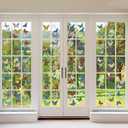 64PCS Butterfly Window Clings, Single-Sided Colorful Butterflies Stickers Reusable to Prevent Bird Strikes, Non-Adhesive Static Butterfly Cling Stickers for Home Window Door