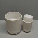 LE TAUCI Utensil Holder, 7.3"+5.4" Ceramic Kitchen Utensil Holder for Countertop, Large Cooking Utensil Crocks Gift for Mom, Boho Farmhouse Kitchen Decor, Set of 2, Reactive Glaze Arctic White