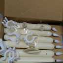 Homemory 6 Pcs Window Candles with Sensor Dusk to Dawn, Ivory Striped Candlesticks with Suction Cups, Roman Column Christmas Window Candle Battery Operated, Flameless Led Taper Candles for Windows