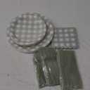 Newtay Gingham Party Supplies for Guests Paper Plates Knives Spoons Forks Napkins Disposable Set Cutlery for Checkered Dinner Wedding Party Favor(Sage Green) 
