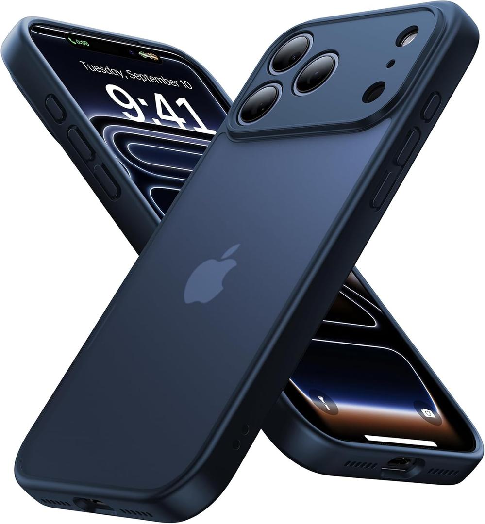 Eastinbox for iPhone 17 Pro Case [Full Camera Protection][Military Grade Shockproof],for 17 Pro Phone Case [Anti-Yellowing] Slim Matte Translucent Cover Case for iPhone 17 Pro 6.3”, Matte Blue