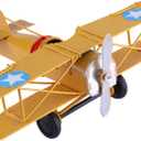 Berry President Vintage Retro Wrought Metal Iron Biplane Plane Aircraft Handicraft Models - Photo Props Home Decor/Ornament/Souvenir (Yellow)