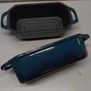 Flavehc Bread Pan Cast Iron Loaf Pan with Lid Bread Loaf Pan 8.5x4.5 Inch Loaf Pan Enameled Cast Iron Sourdough Loaf Pan, DarkCyan