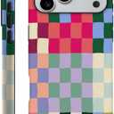 SEized Case Compatible with iPhone 17 Pro Max, Colorful Checkerboard Phone Case Dual-Layer Hard Shell Cover for Girl Women Boy Men