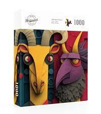 1000 Piece Jigsaw Puzzle for Adults Colorful Cut-Paper Style Birds Puzzle 1000 Piece, Challenging Jigsaw for Game Night, Giftable Puzzle with Sectioned Back Design, 24 x 24 in
