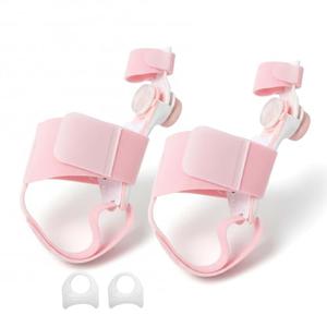 EliaValth 2 PCS Bunion Corrector for Women Big Toe, Adjustable Brace with Knob & Angled Plates for Hallux Valgus Relief & Toe Alignment, Medium Strap, Pink