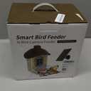 Bird Feeder with Camera, 2K HD Live Video, Smart Bird Cam Solar Powered with AI Birds Species Identification, Auto Capture Video, Instant Arrival Alerts, Best Gifts for Mom Dad (Brown)