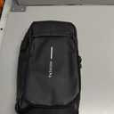 Travel Sling Bag Waterproof Crossbody Bag with Combination Lock Anti-Theft PU Leather Chest Bag with USB Charging Hole Shoulder Backpack Motorcycle Bags, Black