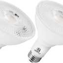 Energetic PAR30 2-Pack Dusk to Dawn LED Outdoor Flood Light Bulb, 75 Watt Equivalent(11W), 850LM, 5000K Daylight, E26 Base, Automatic On/Off Sensor Light Bulb for Porch, Hallway, ETL Listed