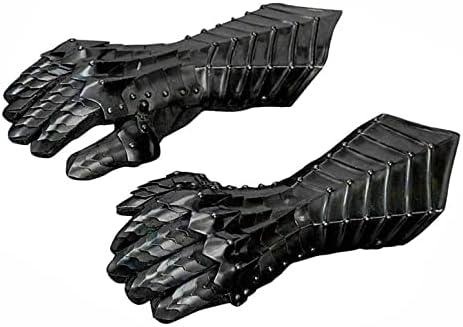 WARRIORPOINT Medieval Black Nazgul unisex-adult Gauntlets Mild Steels Armor Gloves Crusader LARP Gauntlets Pair Replica Costume