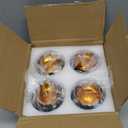 Eid Mubarak Decorations for Home - Set of 4 Glass Tealight Candle Holders, Ramadan Mubarak Table Centerpiece, Islamic Mosque & Lantern Silhouette Votives, Eid Gifts, Black and Gold