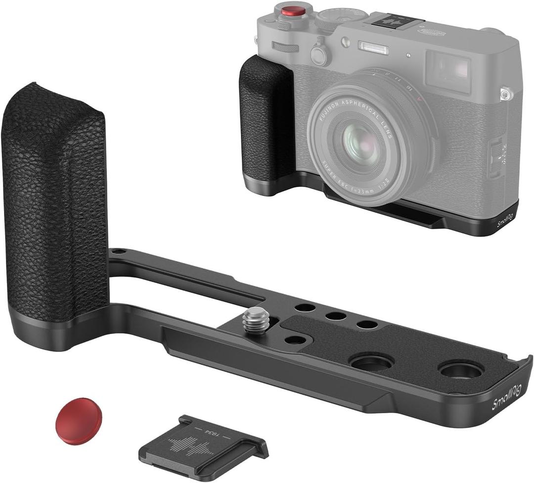 SmallRig X100VI / X100V Handgrip L-Shape Grip with Quick Release Plate for Arca, Lightweight Silicone Side Handle, Shutter Button and Hot Shoe Cover for FUJIFILM X100VI / X100V Cameras (Black) - 4556 SmallRig X100VI / X100V Handgrip L-Shape Grip with Quick Release Plate for Arca, Lightweight Silicone Side Handle, Shutter Button and Hot Shoe Cover for FUJIFILM X100VI / X100V Cameras (Black) - 4556
